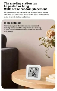 Indoor Mini Temperature and Humidity Meter, Bedroom Temperature Meter, Portable Electronic Digital Display