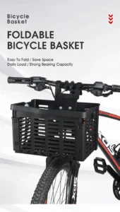 WEST BIKING Foldable Bicycle Basket, Portable MTB Road Bike Handlebar Front Storage Rack, Multifunctional Cycling Accessories