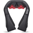 Shiatsu Neck and Shoulder Massager, Heated Back Massager, U-Shape Deep Kneading Electric Massage Pillow for Neck, Waist, Leg, Body
