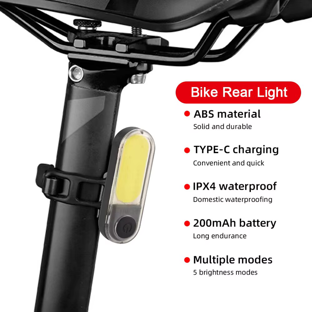 5 Modes Light, Bicycle Rear Light, Waterproof Bike Light, COB USB Rechargeable, MTB Bike Taillights for Cycling Safety 5 Modes Light, Bicycle Rear Light, Waterproof Bike Light, COB USB Rechargeable, MTB Bike Taillights for Cycling Safety - Image 8