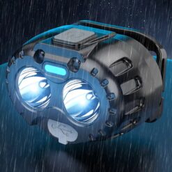 Powerful LED Headlamp, IPX4 Waterproof Emergency Head Flashlight, 250LM XPE LED, 500mAh for Outdoor, Fishing, Camping, Hiking