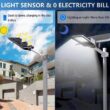 Aluminum 8000mAh High-Power Solar Light, Outdoor Solar Street Light, Waterproof Street Light for Garage, Garden, Terrace, Wall Lamp