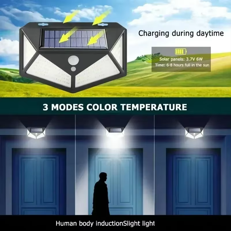 Multifunctional Solar Lamp, Outdoor Garden Decoration Solar LED Light, Waterproof Sunlight-Powered Spotlight with Motion Sensor Multifunctional Solar Lamp, Outdoor Garden Decoration Solar LED Light, Waterproof Sunlight-Powered Spotlight with Motion Sensor - Image 3