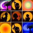 1pc Vibrant Sunset Projection Light, 16-Color Spectrum, USB Remote Control, Dynamic Color-Changing LED Light