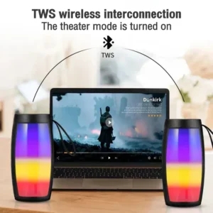 S12 Wireless Bluetooth Speaker, Powerful Portable Subwoofer with LED Lights, Car Audio Bass MP3 Player Sound System