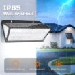 Super Bright Solar Wall Lamp, Solar Lights Outdoor, Solar-Powered Flood Lights with 3 Modes, IP65 Waterproof for Yard, Street, Outside