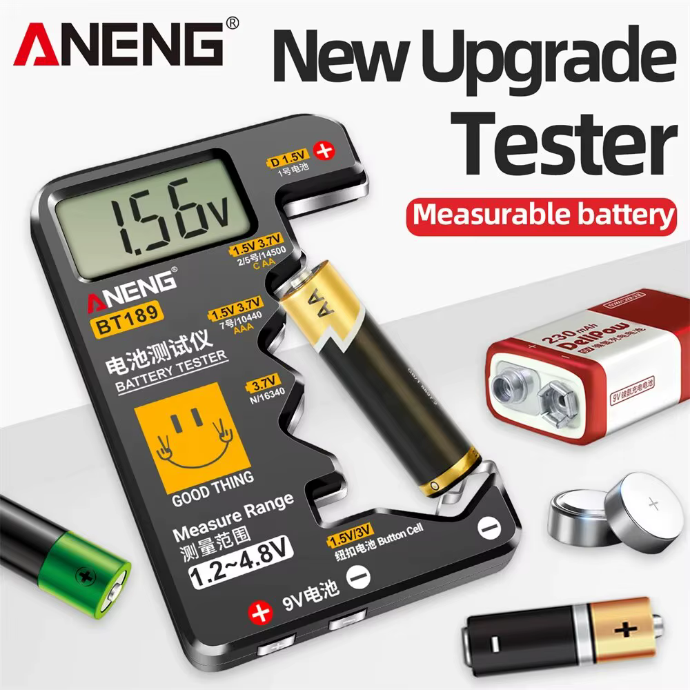 ANENG BT189 Button Cell Battery Tester, 9V, N, D, C, AA, AAA, Universal Household LCD Display Battery Tester, Power Bank Detectors, Tools ANENG BT189 Button Cell Battery Tester, 9V, N, D, C, AA, AAA, Universal Household LCD Display Battery Tester, Power Bank Detectors, Tools - Image 6
