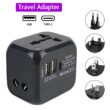 All-in-One Wall Travel Charger Adapter, US, EU, UK, AU Plugs with 2 USB & 1 Type C, Universal for Travel