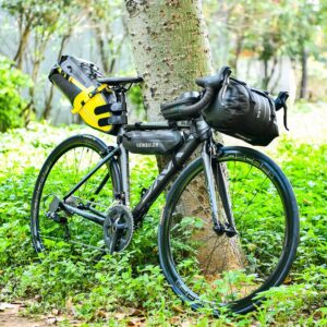 NEWBOLER New Bike Front Tube Bag, Waterproof Bicycle Handlebar Basket Pack, Cycling Front Frame Pannier, Bicycle Accessories