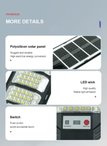 100000LM 4000W/2000W/500W Powerful Solar LED Light, Outdoor Motion Sensor Solar Lamp, Garden, Street, Wall Lamp