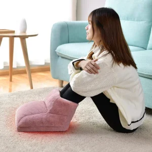 USB Electric Foot Warmer with Washable Plush Cover - Soft Flannel Heated Cushion Pad for Office & Home - Safe 5V Heating
