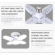 E27 Fan-Shape Foldable 28W LED Bulb, AC220V/110V Deformation Light for Home Ceiling Lights, Warehouse, Garage, White Leaf Light 6500K