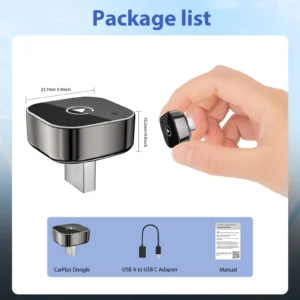 New Pionray 2-in-1 Wireless CarPlay Adapter, Android Auto Wireless Adapter, 5GHz WiFi, Type-C/USB Plug & Play CarPlay Wireless