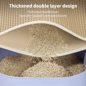 1Pc Large Size Cat Litter Mat, Advanced Honeycomb Double Layer Design, Urine Waterproof, Easy Cleaning, Scatter Control, Stay Clean
