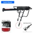 Deemount Bicycle Luggage Carrier, Cargo Rear Rack Shelf, Cycling Bag Stand Holder, Trunk Fit for 20-29'' MTB & 4.0'' Fat Bike