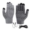Electric Heated Gloves, Touch Screen Outdoor Riding Skiing Mitten, USB Heated Gloves for Backpacking Mountaineering (no battery)
