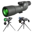 25-75×60 Telescope Spotting Scope, Powerful Zoom Monocular, FMC BAK4 Waterproof, for Bird Watching, Target Shooting, with Tripod