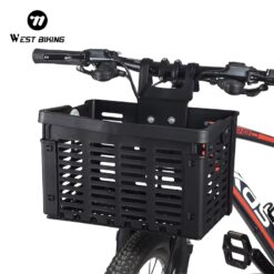 WEST BIKING Foldable Bicycle Basket, Portable MTB Road Bike Handlebar Front Storage Rack, Multifunctional Cycling Accessories