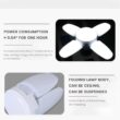 E27 Fan-Shape Foldable 28W LED Bulb, AC220V/110V Deformation Light for Home Ceiling Lights, Warehouse, Garage, White Leaf Light 6500K