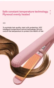 EU Plug Mini Fast-Heating Hair Straightener, Multicolor Clamp, Dual-Use for Straightening & Curling Hair, Fringe/Bangs Styling