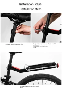 Quick Release Bike Rack, Luggage Carrier, Adjustable Alloy Bicycle Rear Rack, Outdoor Cycling Equipment Quick Release Bike Rack, Luggage Carrier, Adjustable Alloy Bicycle Rear Rack, Outdoor Cycling Equipment