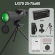 25-75×60 Telescope Spotting Scope, Powerful Zoom Monocular, FMC BAK4 Waterproof, for Bird Watching, Target Shooting, with Tripod