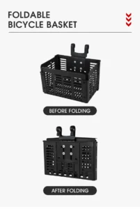 WEST BIKING Foldable Bicycle Basket, Portable MTB Road Bike Handlebar Front Storage Rack, Multifunctional Cycling Accessories