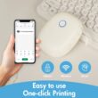 Mini Portable Wireless Inkless Thermal Printer, Bluetooth Pocket Label Maker, Home Study, with 1 Roll Stickable Label Paper