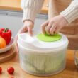 Salad Spinner for Leafy Vegetables, Lettuce Washer & Dryer, Kitchen Greens Drainer, Strainer, Crisper Tool