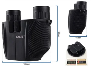 COMET Binoculars 10X25, Long Range Pocket HD Telescope, Folding Compact BAK4 Prism Binocular, Optical Scope FMC Lens for Hunting