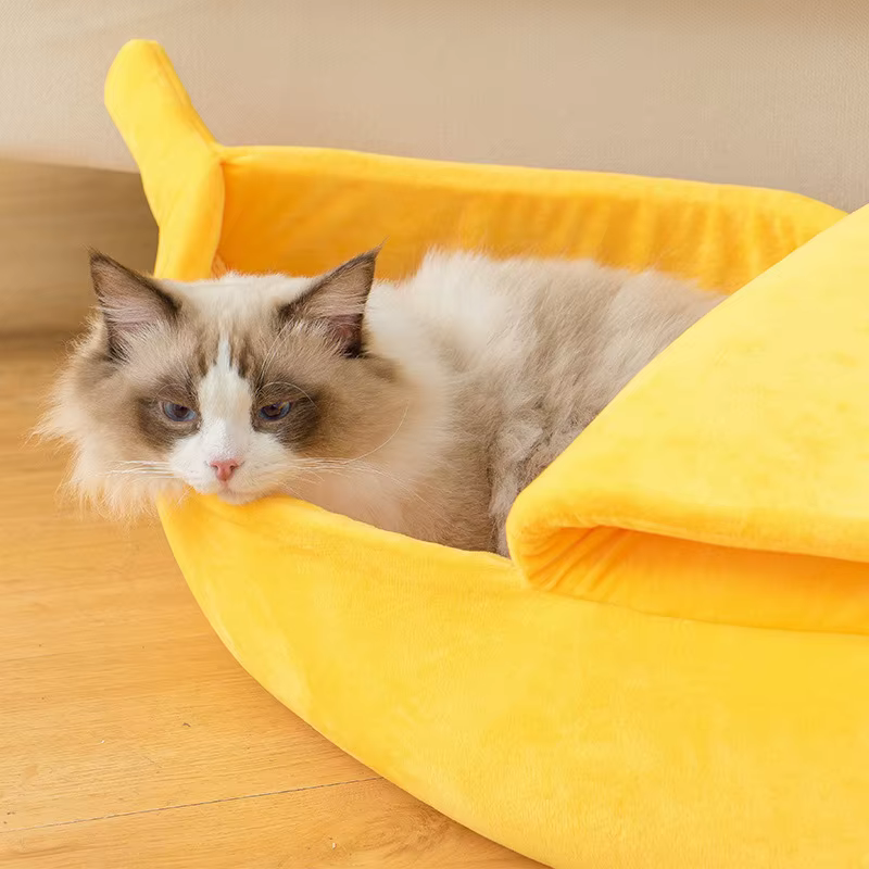 Winter Banana Cat Bed House, Funny Cute Cozy Cat Mat Beds, Warm Durable Portable Pet Basket Kennel, Dog Cushion, Cat Supplies Winter Banana Cat Bed House, Funny Cute Cozy Cat Mat Beds, Warm Durable Portable Pet Basket Kennel, Dog Cushion, Cat Supplies - Image 5