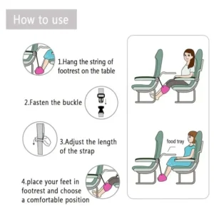 Airplane Footrest, With Adjustable Strap, Portable Hammock Leg Rest, Perfect Travel Accessories