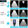 Solar Outdoor LED Wall Light, Human Body Induction, Waterproof, 3 Modes for Garden, Terrace, Garage, Courtyard, Street Lighting