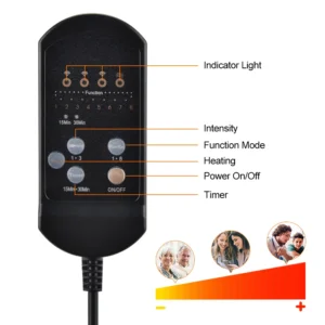 Electric Back Massager, Infrared Full-Body Massage Chair Cushion, Heating Vibrator Mat for Car/Home/Office, Lumbar & Neck Massage Mattress
