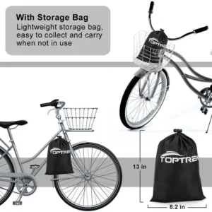 Toptrek Bike Cover, 210D High-Quality Bicycle Protector, Multipurpose Rain, Snow, Dust Waterproof, All-Weather Protective Covers