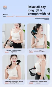 Smart Electric Fascia Massager – Handheld Deep Tissue Muscle Massager for Back and Body, Home Use