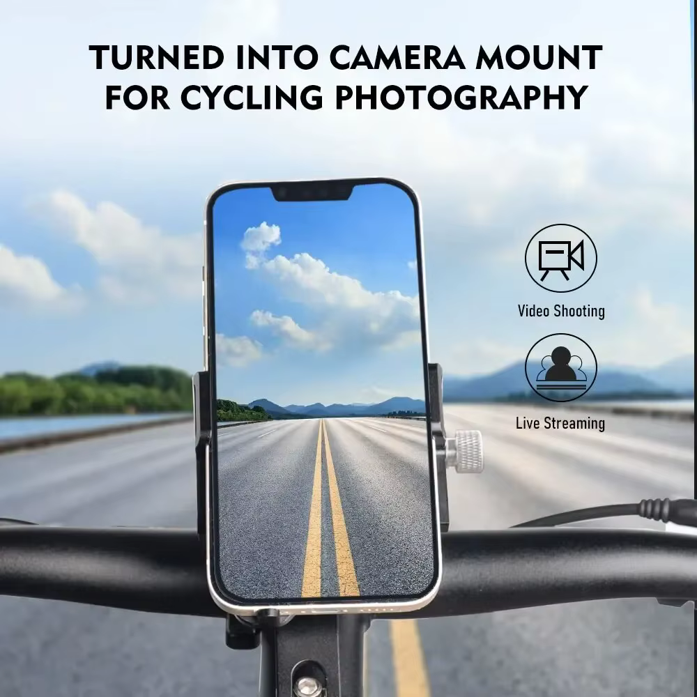 ThinkRider MTB Phone Mount Stand, Bicycle Holder, 270° Rotatable Aluminum Adjustable Bike Phone Holder, Non-Slip ThinkRider MTB Phone Mount Stand, Bicycle Holder, 270° Rotatable Aluminum Adjustable Bike Phone Holder, Non-Slip - Image 4
