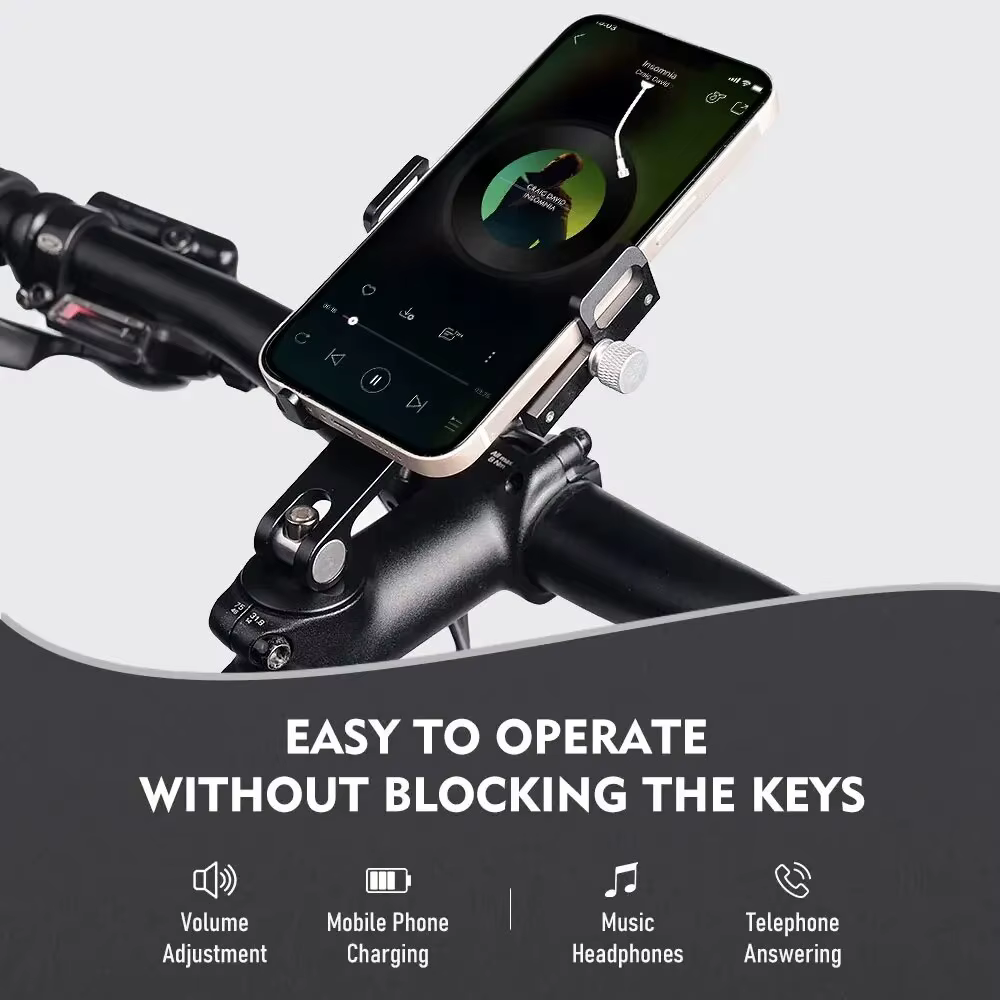 ThinkRider MTB Phone Mount Stand, Bicycle Holder, 270° Rotatable Aluminum Adjustable Bike Phone Holder, Non-Slip ThinkRider MTB Phone Mount Stand, Bicycle Holder, 270° Rotatable Aluminum Adjustable Bike Phone Holder, Non-Slip - Image 5