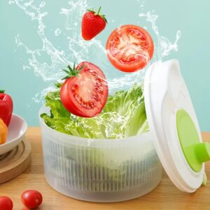 Salad Spinner for Leafy Vegetables, Lettuce Washer & Dryer, Kitchen Greens Drainer, Strainer, Crisper Tool