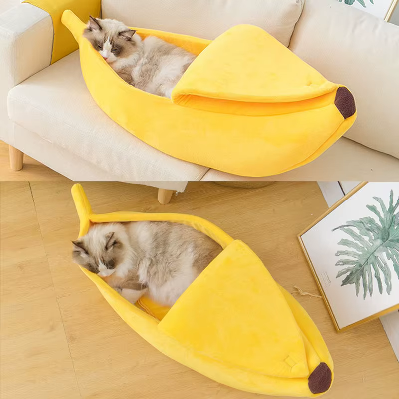 Winter Banana Cat Bed House, Funny Cute Cozy Cat Mat Beds, Warm Durable Portable Pet Basket Kennel, Dog Cushion, Cat Supplies Winter Banana Cat Bed House, Funny Cute Cozy Cat Mat Beds, Warm Durable Portable Pet Basket Kennel, Dog Cushion, Cat Supplies - Image 6