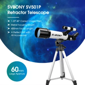 SVBONY SV501P Telescope for Beginners, Adults, Astronomical Refracting Telescope for Gift, Moon, Planets, Astronomical Telescope