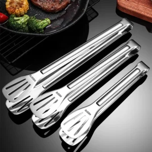 Stainless Steel Food Tongs, Barbecue Tongs, Meat Salad Steak Food Serving Clip, Tweezers, Long BBQ Cooking Tongs, Kitchen Utensils