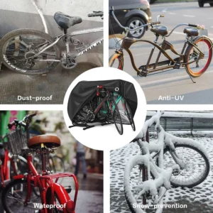 Bike Cover for 2 Bikes, Outdoor Waterproof Bicycle Cover, Rain, Sun, UV, Dust, Windproof with Lock Hole Bike Cover for 2 Bikes, Outdoor Waterproof Bicycle Cover, Rain, Sun, UV, Dust, Windproof with Lock Hole