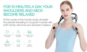FITPERT Neck Massager, Shiatsu Deep Tissue Massager, Dual Trigger Point Shoulder Massager for Pain Relief