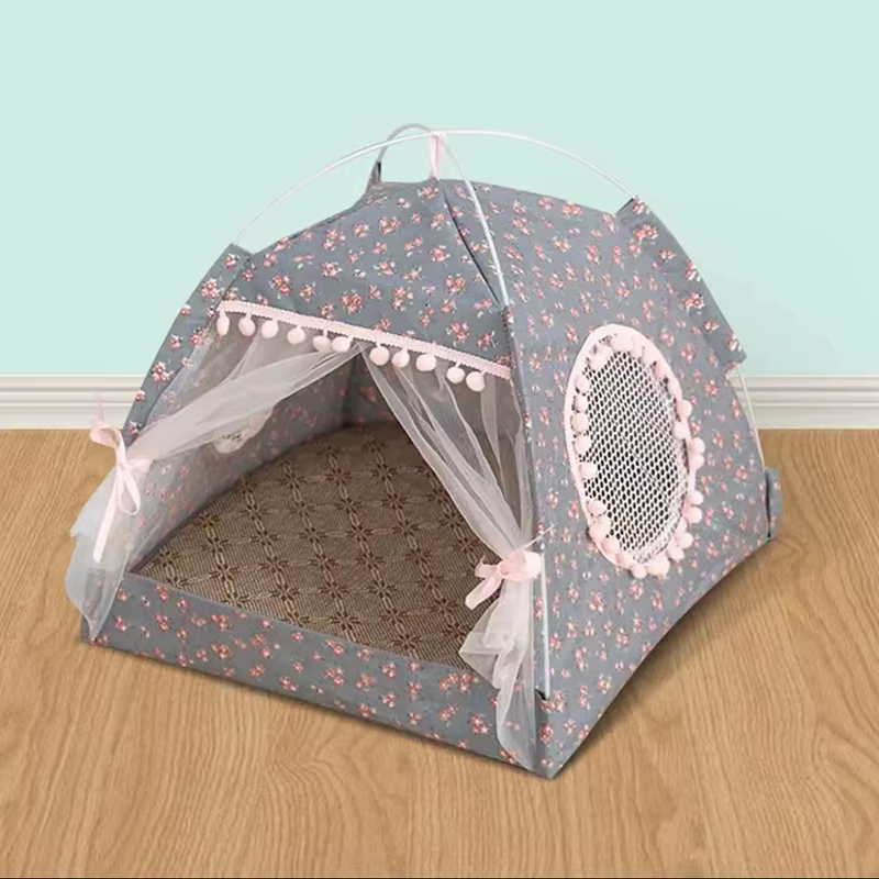 Cat Broken Flower Tent, Semi-Enclosed Internet Celebrity Tent Nest, Universal for All Seasons, Pet Supplies, Summer Dog and Cat Nest Cat Broken Flower Tent, Semi-Enclosed Internet Celebrity Tent Nest, Universal for All Seasons, Pet Supplies, Summer Dog and Cat Nest - Image 4