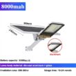 Aluminum 8000mAh High-Power Solar Light, Outdoor Solar Street Light, Waterproof Street Light for Garage, Garden, Terrace, Wall Lamp