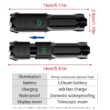 LED Camping Torch Flashlight, High Power, Rechargeable USB Spotlight, Zoom Lantern, Built-in Battery, for Fishing, Outdoor, Waterproof