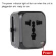 All-in-One Wall Travel Charger Adapter, US, EU, UK, AU Plugs with 2 USB & 1 Type C, Universal for Travel