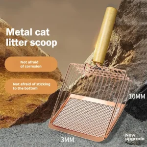 Dog Cat Clean Feces Supplies, Stainless Steel Shovel, Cat Litter Scoop, Reduces Dust, Metal Long-Handle Scoop, Pet Cleaning Tools