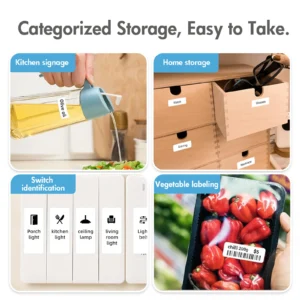 Mini Portable Wireless Inkless Thermal Printer, Bluetooth Pocket Label Maker, Home Study, with 1 Roll Stickable Label Paper